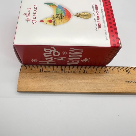 Hallmark Keepsake THREE FRENCH HENS Ornament 12 Days Series From 2013 NEW IN BOX - Picture 9 of 9